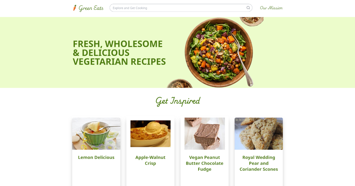 Screenshot del progetto Green Eats