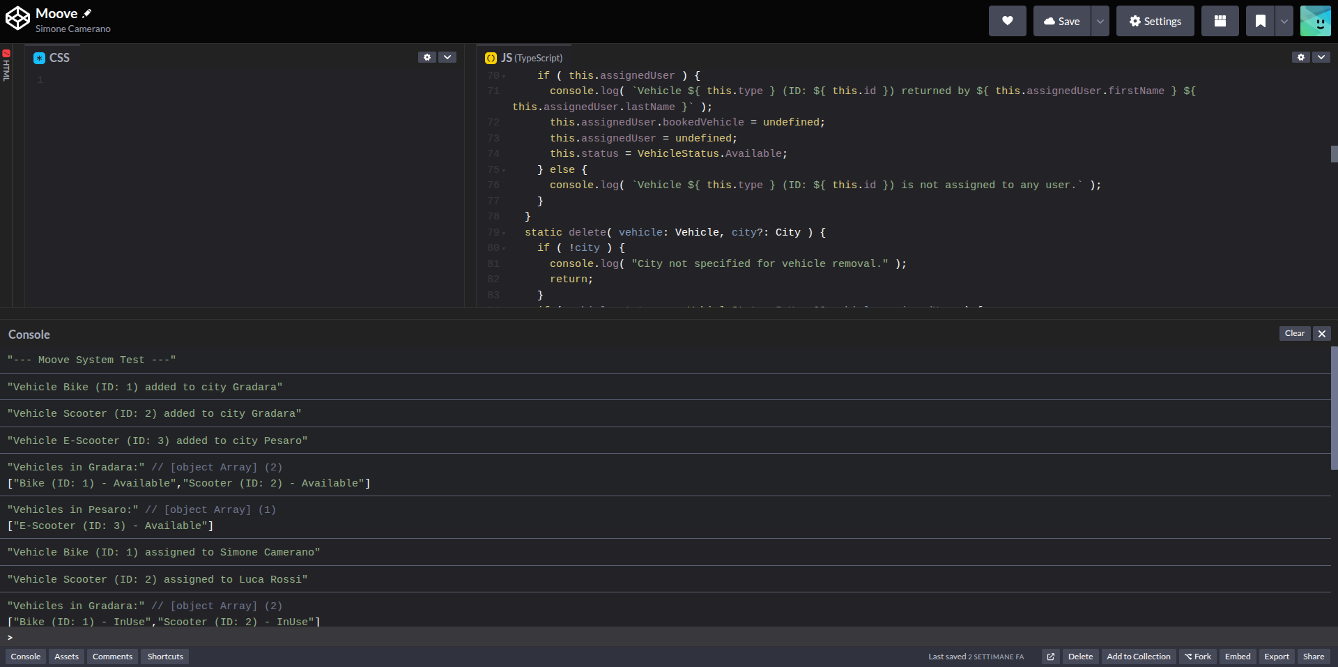 Screenshot del progetto Moove